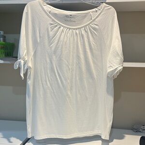 Talbots Women's Cream Short Sleeve Top